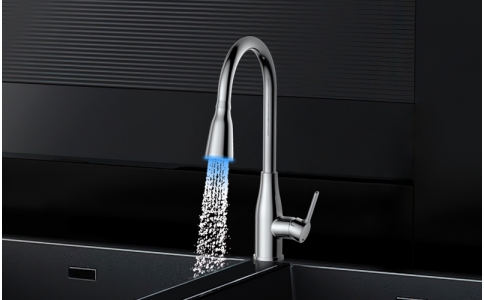 FK8360-A0 LED燈光顏色顯示水溫廚房抽拉龍頭